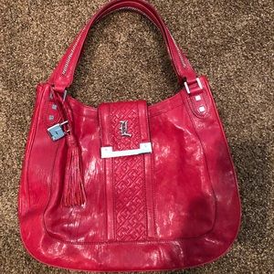 L.A.M.B. Red Leather Shoulder Bag